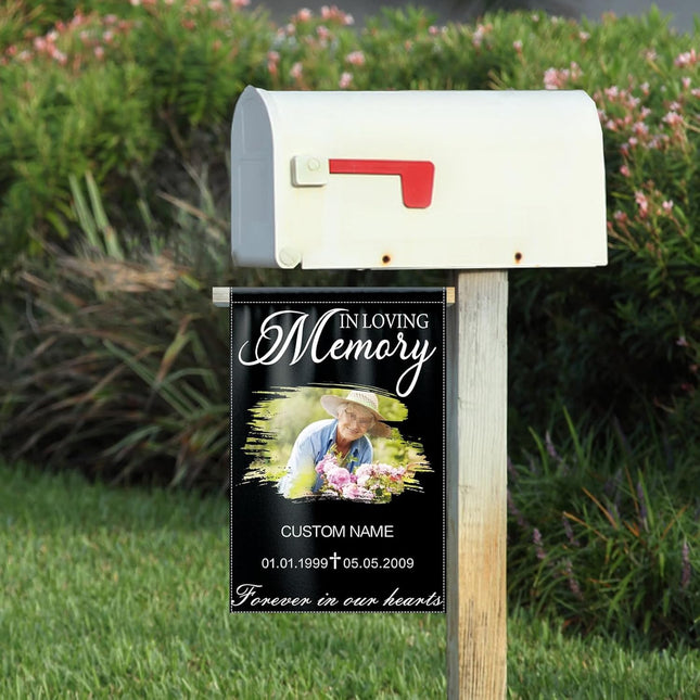 UUBAO Custom Memorial Funeral Flags - Personalized and Customized Burlap Flags for Memorial and Funeral Decoration