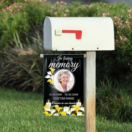 UUBAO Custom Memorial Funeral Flags - Personalized and Customized Burlap Flags for Memorial and Funeral Decoration