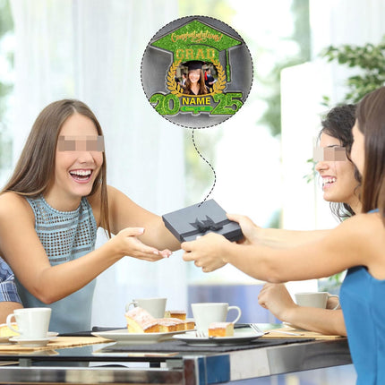 UUBAO Customized Graduation Plaque with Photo Crystal Desktop Keepsake Gift (Light Green)