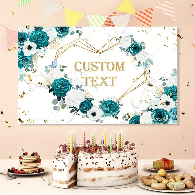 UUBAO Custom Floral Banner for Bridal Shower with Text Personalized Photography Background Couple Wedding Party Decorations