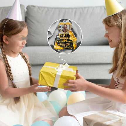 UUBAO Custom Happy Birthday Acrylic Plaque Desktop with Photo Personalized  Birthday Gift Ideas Keepsake Paperweight Sign(Yellow)