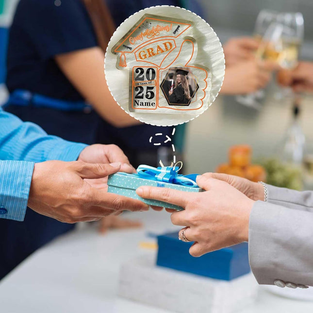 UUBAO Personalized Graduation Decorative Signs Plaques Class of 2024 Desk Paperweight Farewell Memorial Gift with Photo(Orange)