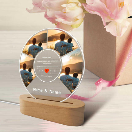 UUBAO Customized Acrylic Night Light Gift Personalized Father's Day Gift Custom Photo Name For Bonus Dad