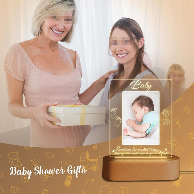UUBAO Custom Ultrasound Picture Night Light Mother's Day Gift Pregnancy Announcements Ideas Personalized Sonogram Photo Pregnancy Gift（Footprint）