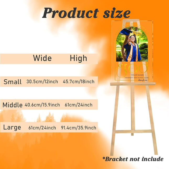 UUBAO Customized Welcome Sign for Graduation Party Personalized Acrylic Sign with Photo Name Class of 2025 Graduation Decor(Arch)