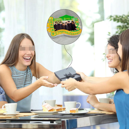 UUBAO Customized Graduation Plaque with Photo Crystal Desktop Keepsake Gift (Light Green)