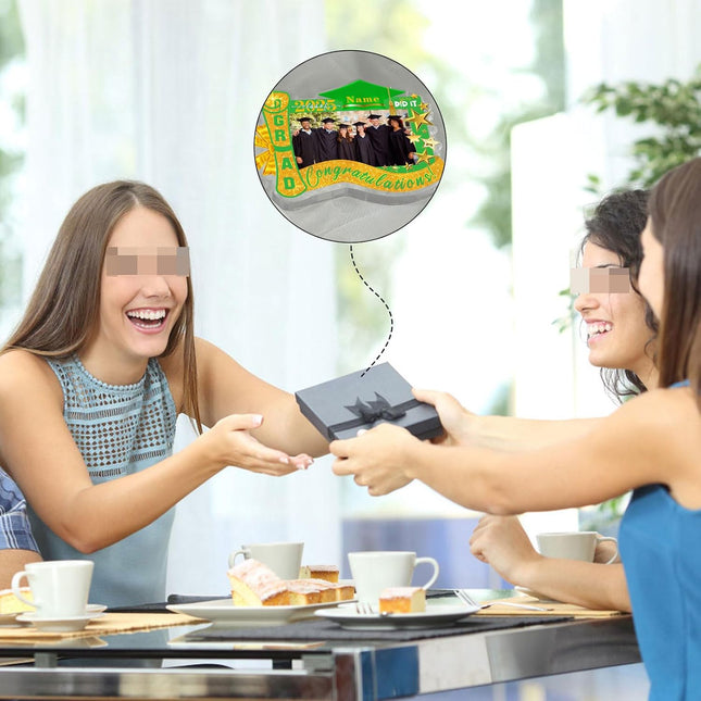 UUBAO Customized Graduation Plaque with Photo Crystal Desktop Keepsake Gift (Light Green)