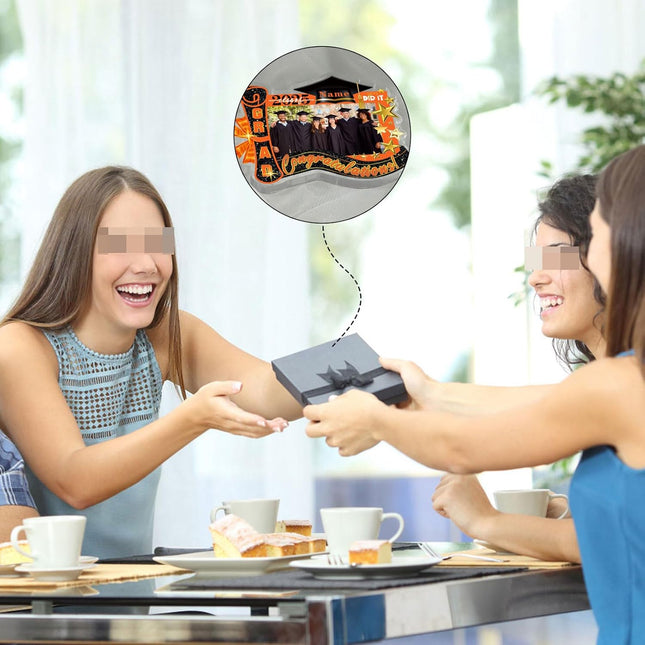 UUBAO Customized Graduation Plaque with Photo Crystal Desktop Keepsake Gift (Orange)