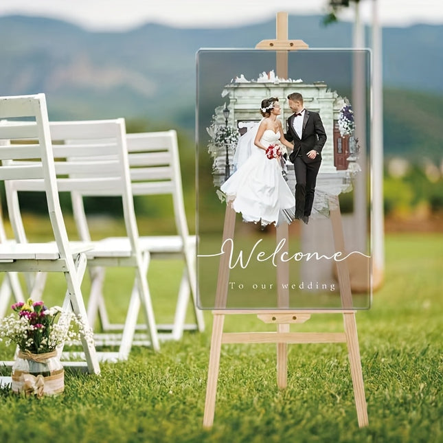 UUBAO Custom Welcome Wedding Sign with Name Personalized Acrylic Decoration for Ceremony Lawn Wedding Party Outdoor Indoor