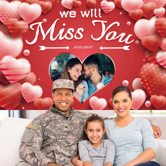 UUBAO Custom We Will Miss You Decorations Banner,Farewell Going Away Party Decorations for Anniversary Retirement Graduation Party(Red)