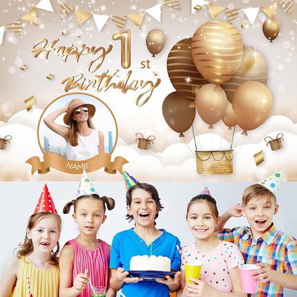 UUBAO Custom Happy Birthday Banner Flamingo Themed Party Decoration Tropical Floral Photo Booth Hawaiian Party Decoration for Luau Beach