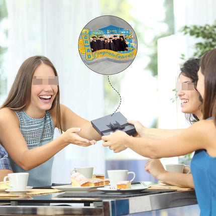 UUBAO Customized Graduation Plaque with Photo Crystal Desktop Keepsake Gift (Sky Blue)