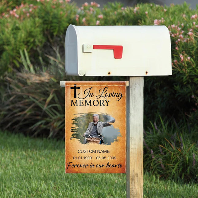 UUBAO Custom Memorial Funeral Flags - Personalized and Customized Burlap Flags for Memorial and Funeral Decoration