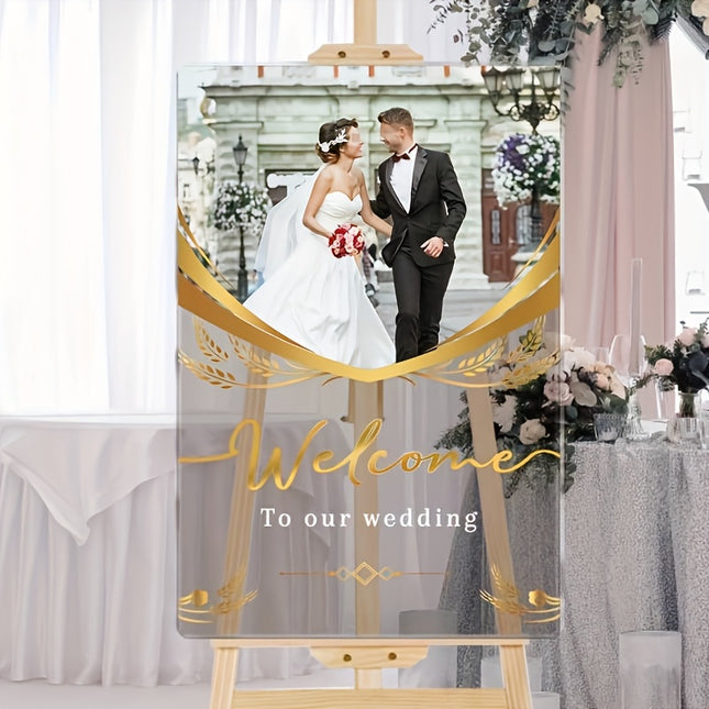 UUBAO Custom Welcome Wedding Sign with Name Personalized Acrylic Decoration for Ceremony Lawn Wedding Party Outdoor Indoor