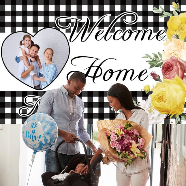 UUBAO Custom Welcome Home Banner Decorations Sunflower Yard Sign Sunflower Banner for Military Homecoming Deployment Returning Party Supplies