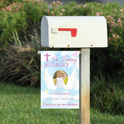 UUBAO Custom Memorial Funeral Flags - Personalized and Customized Burlap Flags for Memorial and Funeral Decoration