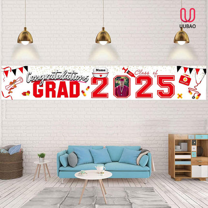 UUBAO Custom Nurse/Medical Students Graduation Party Backdrop Banner 2025 Photo Booth Prop Wall Decorations Indoor/Outdoor