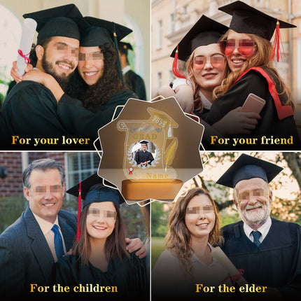 UUBAO Personalized Night Light Class of 2025 Graduation Gift for Junior High School College Teachers and Classmates(Champagne)