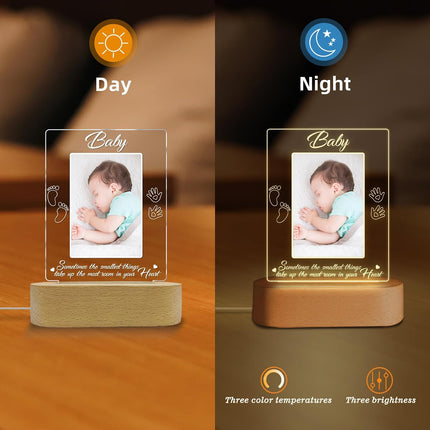 UUBAO Custom Ultrasound Picture Night Light Mother's Day Gift Pregnancy Announcements Ideas Personalized Sonogram Photo Pregnancy Gift（Footprint）