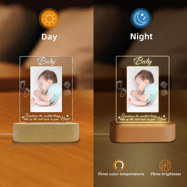 UUBAO Custom Ultrasound Picture Night Light Mother's Day Gift Pregnancy Announcements Ideas Personalized Sonogram Photo Pregnancy Gift（Footprint）