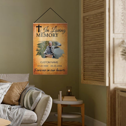 UUBAO Custom Memorial Funeral Flags - Personalized and Customized Burlap Flags for Memorial and Funeral Decoration