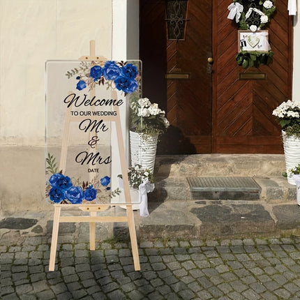 UUBAO Custom Welcome Wedding Sign with Name Personalized Acrylic Decoration for Ceremony Lawn Wedding Party Outdoor Indoor