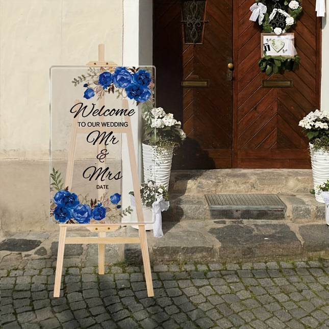 UUBAO Custom Welcome Wedding Sign with Name Personalized Acrylic Decoration for Ceremony Lawn Wedding Party Outdoor Indoor