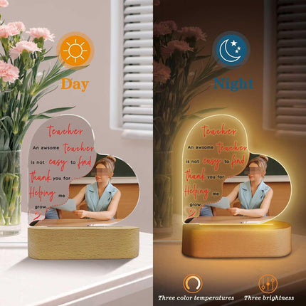 UUBAO Customized Acrylic Night Light Gifts Personalized Lamp Anniversary Custom Photo Gifts for Teacher