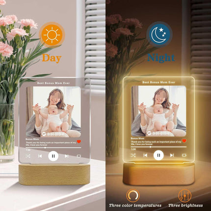 UUBAO Customized Acrylic LED Night Light Lamp Personalized Mother's Day Gifts for Bonus Mom