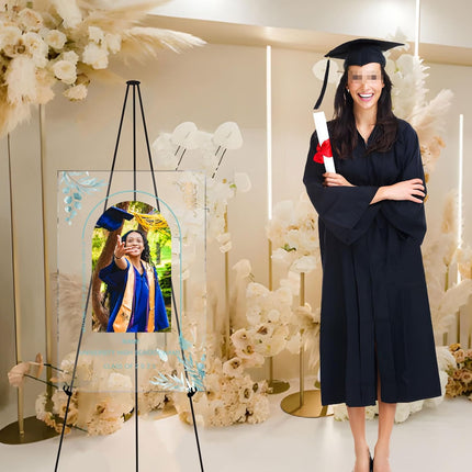 UUBAO Customized Welcome Sign for Graduation Party Personalized Acrylic Sign with Photo Name Class of 2025 Graduation Decor(Blue)