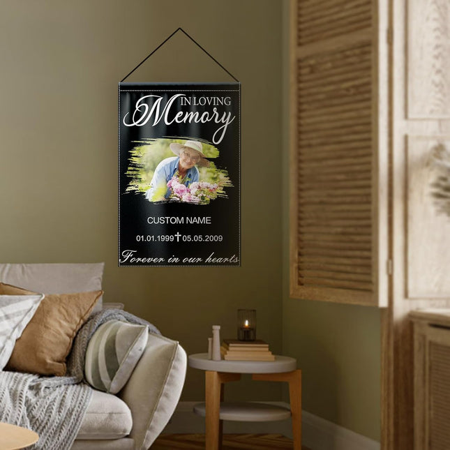 UUBAO Custom Memorial Funeral Flags - Personalized and Customized Burlap Flags for Memorial and Funeral Decoration