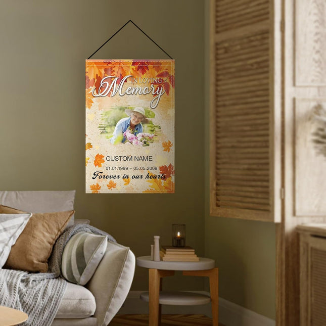 UUBAO Custom Memorial Funeral Flags - Personalized and Customized Burlap Flags for Memorial and Funeral Decoration