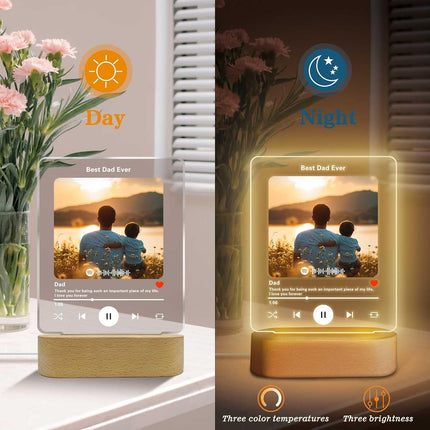 UUBAO Customized Acrylic LED Night Light Lamp Personalized Father's Day Gifts Custom Photo Gifts for Dad