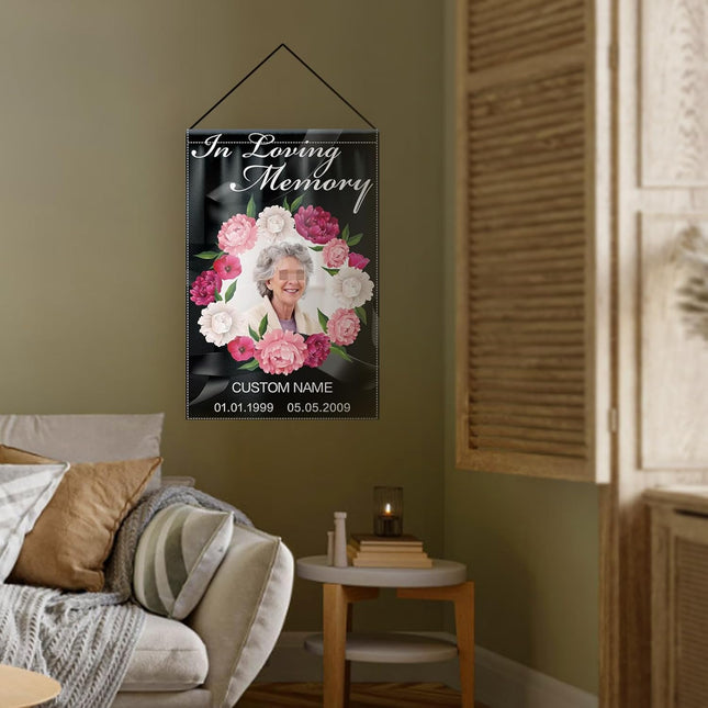 UUBAO Custom Memorial Funeral Flags - Personalized and Customized Burlap Flags for Memorial and Funeral Decoration