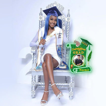 UUBAO Custom Graduation Gift LED Neon Signs Class of 2025 Personalized Photo Congrats Grad USB Powered (Dark Green)