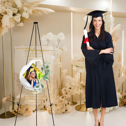 UUBAO Customized Welcome Sign for Graduation Party Personalized Acrylic Sign with Photo Name Class of 2025 Graduation Decor(Transparent)