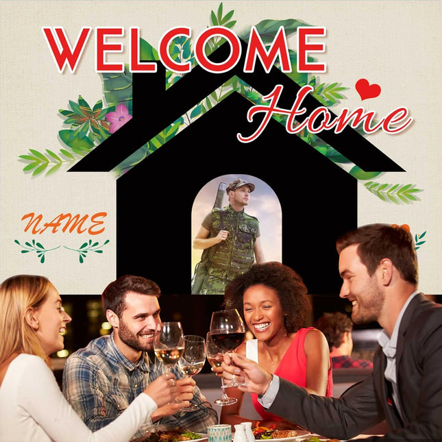 UUBAO Custom Welcome Home Banner Decoration, Yard Sign for Outdoor Decor, Military Homecoming Deployment Returning Party Supplies