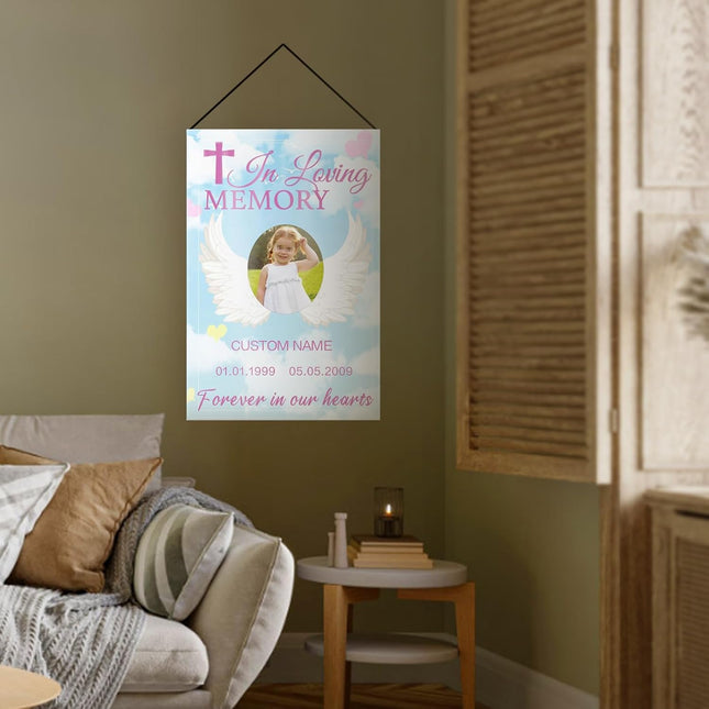 UUBAO Custom Memorial Funeral Flags - Personalized and Customized Burlap Flags for Memorial and Funeral Decoration