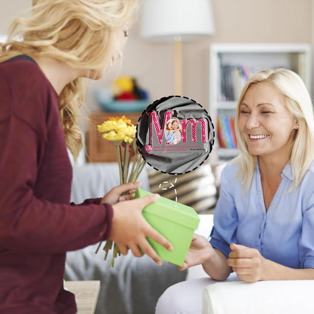 UUBAO Custom Mother's Day Personalized Acrylic Plaque With Photos Name Gifts for Mom Heart (Rose Gold)