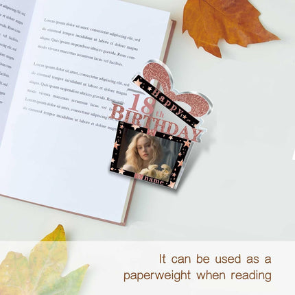 UUBAO Customized Birthday Gift Acrylic Plaque Custom Picture Crystal Desktop Keepsake Gift Birthday Decorations(Pink)