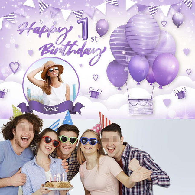 UUBAO Custom Happy Birthday Banner Backdrop Party Indoor Outdoor Car Decoration Supplies for Girl Women Boy