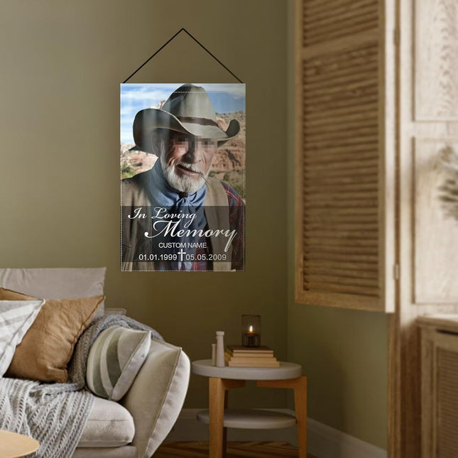 UUBAO Custom Memorial Funeral Flags - Personalized and Customized Burlap Flags for Memorial and Funeral Decoration