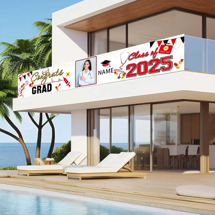 UUBAO Custom Nurse/Medical Students Graduation Party Backdrop Banner 2025 Photo Booth Prop Wall Decorations Indoor/Outdoor