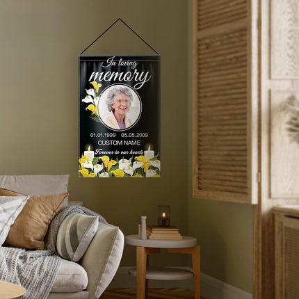 UUBAO Custom Memorial Funeral Flags - Personalized and Customized Burlap Flags for Memorial and Funeral Decoration