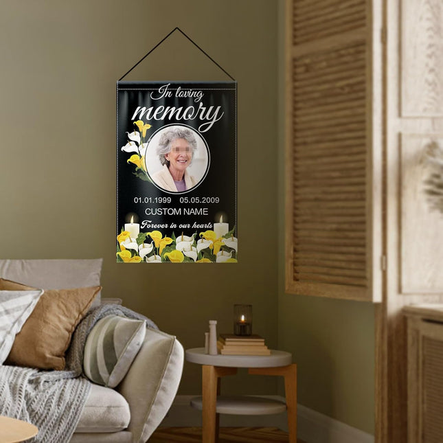 UUBAO Custom Memorial Funeral Flags - Personalized and Customized Burlap Flags for Memorial and Funeral Decoration