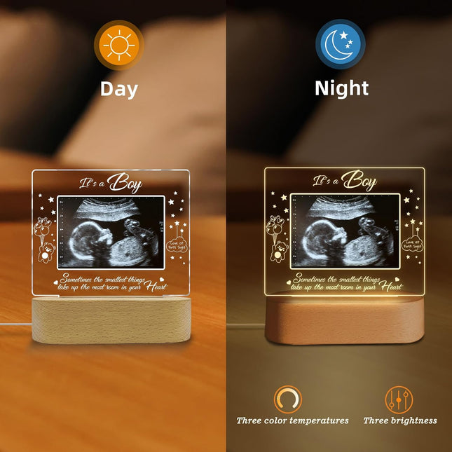 UUBAO Custom Ultrasound Picture Mother's Day Night Light Gift Pregnancy Announcements Ideas Personalized Sonogram Photo Pregnancy Gift