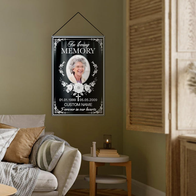 UUBAO Custom Memorial Funeral Flags - Personalized and Customized Burlap Flags for Memorial and Funeral Decoration