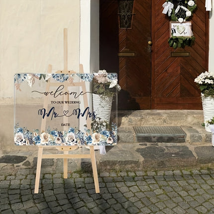 UUBAO Custom Welcome Wedding Sign with Name Personalized Acrylic Decoration for Ceremony Lawn Wedding Party Outdoor Indoor