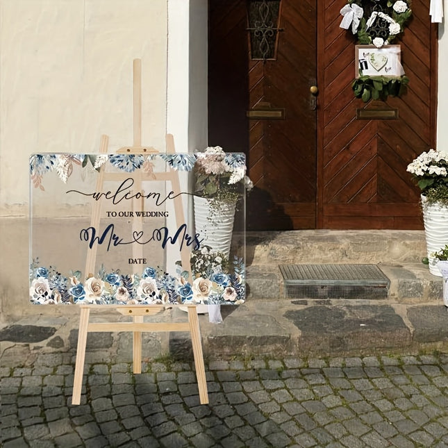 UUBAO Custom Welcome Wedding Sign with Name Personalized Acrylic Decoration for Ceremony Lawn Wedding Party Outdoor Indoor