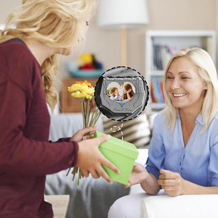 UUBAO Custom Mother‘s Day Personalized Acrylic Plaque with Photos Name Gifts for Mom (Heart Hand)